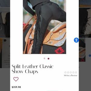 Hobby Horse Split Leather Show Chaps- Adult Small